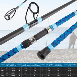 SHOUDE 9FT 4-Piece Travel Surf Fishing Rod, Saltwater Spinning Pole