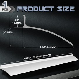 Hicarer 1 Pcs 52 Inch Door Rain Drip Edge Exterior Anodized Aluminum Weather Stripping Overall Height 1-1/2 Inches Overhead Drip Guard Cap Window Deflector Home Top Roof Rain Diverter