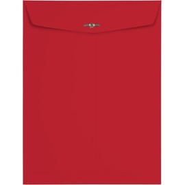LUXPaper 9 x 12 Open End Envelopes | Clasp | Ruby Red | 80lb. Text | 50 Qty