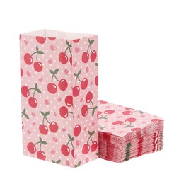 M METERXITY 50 Pack Party Favor Bag - Cherry Wrapping Treat Present Bags Apply to Party Favor, (3.7"x2"x7")