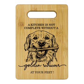 Qeheb Golden Retriever Bamboo Cutting Boards - Golden Dog Gifts for Kitchen