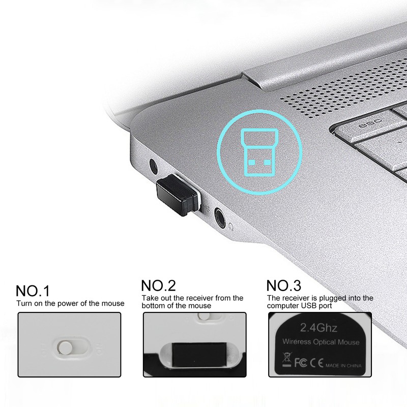 Wireless Mouse DPI Adjustable Chargable Optical Computer External Device with