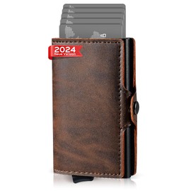 AISIR Wallet, Slim Wallet, Men's Mini Wallet with RFID, Men's Wallet with Coin Compartment (Brown), brown, Minimalist