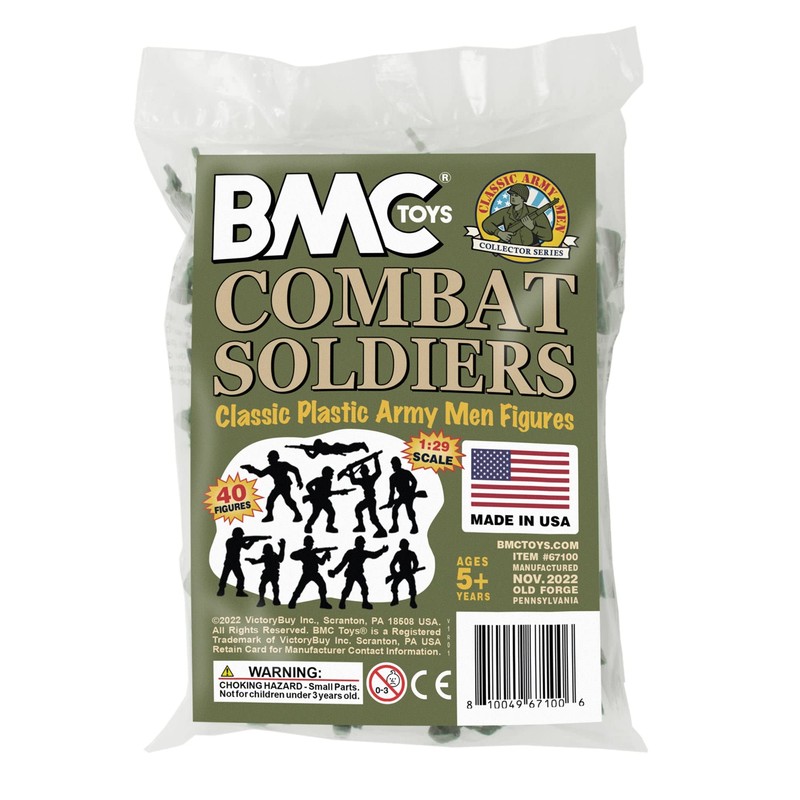 BMC Classic OD Green Plastic Army Men - 40pc WW2