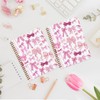 HZMLYDJ 2Pcs Spiral Notebook, Pink Bow College Ruled Spiral Notebook,