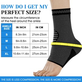 Ankle Brace [Pack of 2], Ankle Brace Compression Socks, Breathable Foot Bandage for Men and Women, for Sprained Ankle, Achilles Tendon, Joint Pain, Sports - M