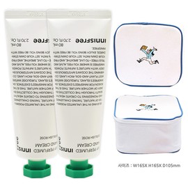 Innisfree My Perfumed Hand Cream Large Capacity 80mL (04 Dancing Daisy) 2pcs + Play Green Cosmetic Pouch (Blue) / 이니스프리 마이 퍼퓸드 핸드크림 대용량 80mL (04 댄싱 데이지) 2개+플레이그린 화장품 파우치 (블루)