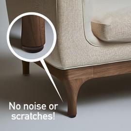 SOFTTOUCH 1 1/2" Round Nail On Heavy Duty Felt Furniture Pads for Wood Furniture, Protect Hard Floor Surfaces from Scratches, Brown (4 Pack)