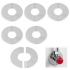 MILAKE 6 Pcs Premium Stainless Steel Wall Split Cover Plates for 1" Pipes, Split Pipe Flange Escutcheon Plates for Plumbing and HVAC Systems, Wall Flange for Renovation, Maintenance