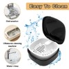 SwirlColor Denture Container, Portable Braces Box with Sieve, Plastic Retainer,