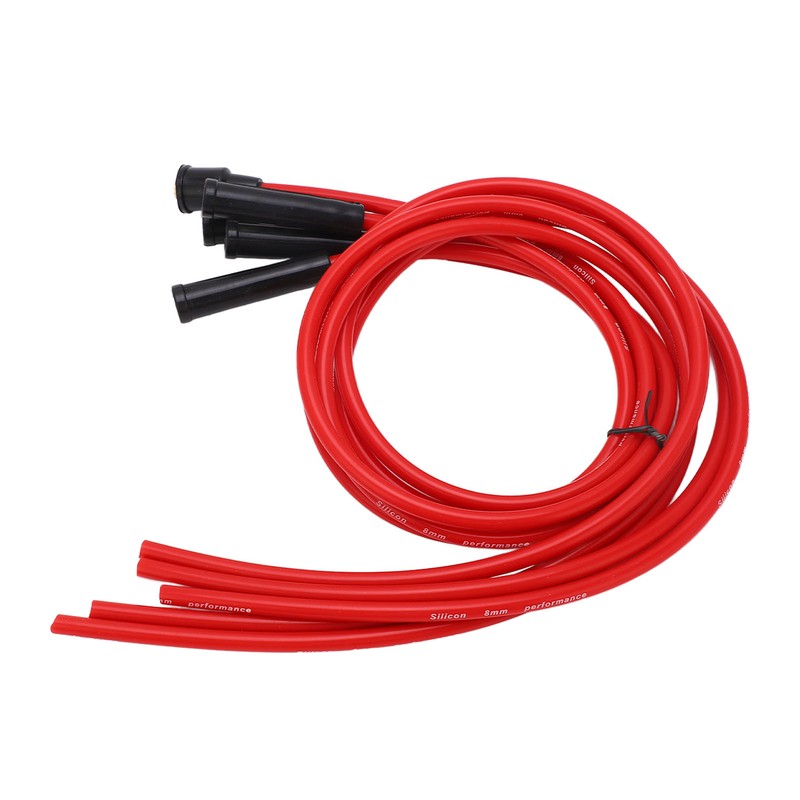 Spark Plug Ignition Wire Set Red High Performance Silicone 1m