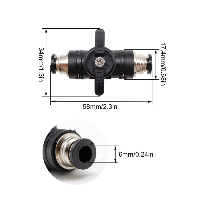 SRJQXH Pneumatic Connector, Straight Pneumatic Connector, Connectable Pipe Diameter 6