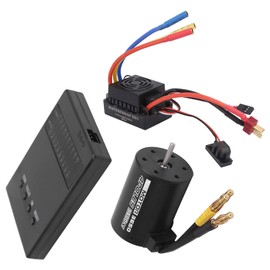 Reliable 3650 3600KV Brushless Motor 60A ESC Programmer Card Kit for 1/8 1/10 RC Car Waterproof/Black/Long Life for RC Car