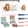 Geschenk-Set für Schweineliebhaber, lustiges Schweine-Make-up-Tasche, weiß, Pferde-Geschenkset