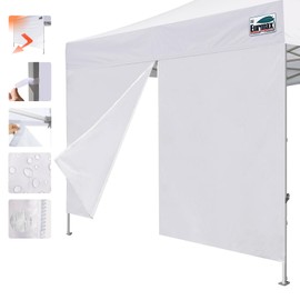 Eurmax USA Instant Canopy SunWall Canopy Middle Zipper Wall for Easy Entry and Exit Sidewall for Pop Up Canopy Tent,1 Pack Sidewall Only (10Ft×5.6Ft,Ivory White)