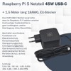 Raspberry Pi 5 USB-C Power Supply 45W, USB-C Power Supply,
