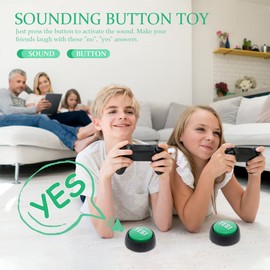 NUOBESTY YES Button Sound Button Toys Prop Game Party Prank Buttons Voice Button Toy - Green YES Button 2pcs