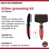 Mikki Kitten Cat Grooming Kit with Slicker Brush, Comb and