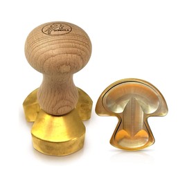 LA GONDOLA Professional ravioli stamp mushroom made of brass with natural wood handle shapes and punches used by the best restaurant kitchens and chefs