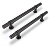 LONTAN 5 Kitchen Door Handles 160mm Black Cupboard Handles Black