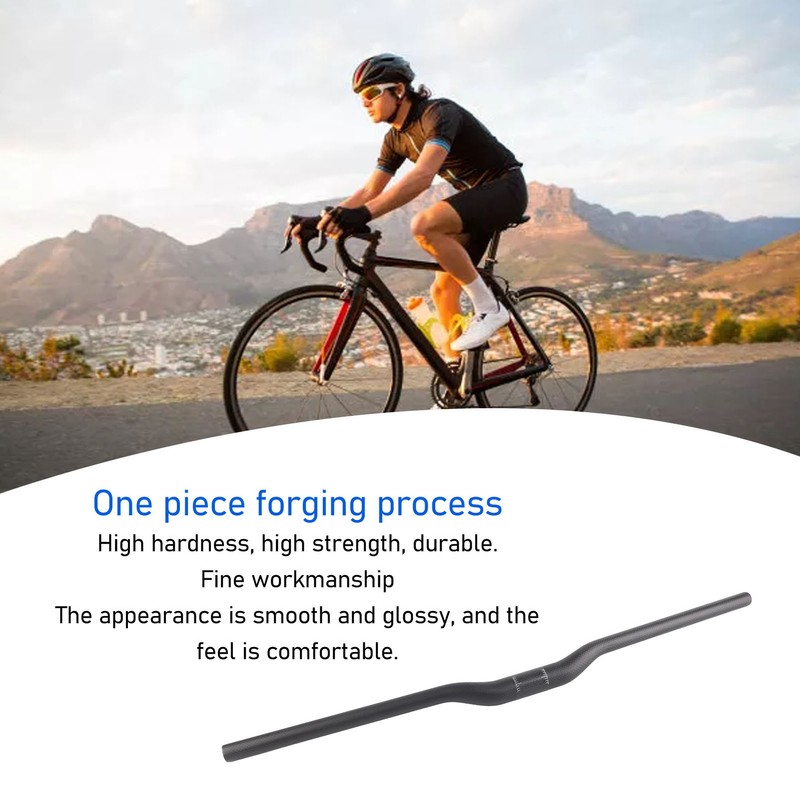 Bicycle Riser Handlebar Matt Black 3K Carbon Fiber Integrated Light