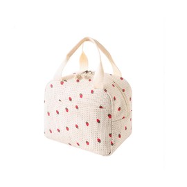 ShigKeu Insulated Lunch Bags for Kids Women Strawberry White Lunch Bag for Womens Large Capacity Cooler Perfect for Work School Boite Femme Cooler Bag Insulated Leakproof