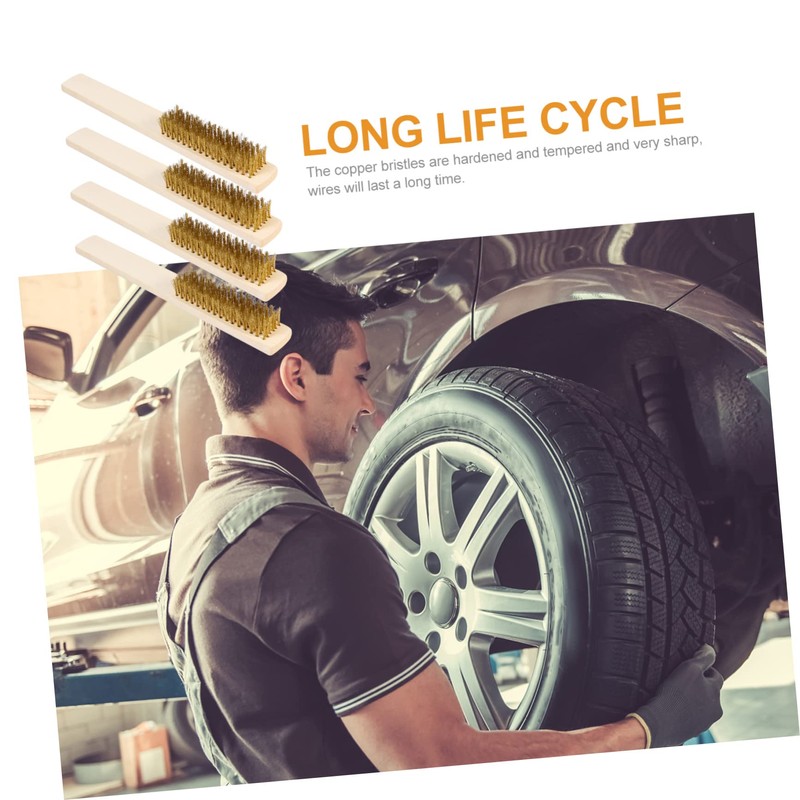 GLEAVI 4pcs Precision File Brush Multifunction Cleaning Tool Rust Removal