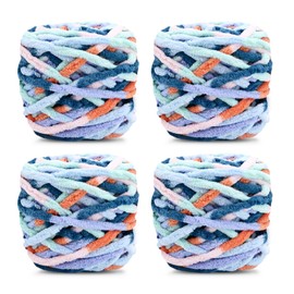Knitting Wool 4 x 100g Multicolor Knitting Yarn for Crochet Soft Chunky Yarn for Yarn Projects Plush Balls Handmade Bags Sweater Shoes Hats Sweaters Blankets Scarves (Gradient M)