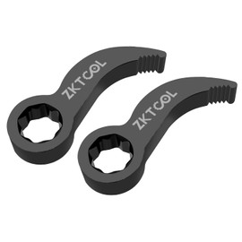 ZKTOOL 2PCS Crowbar Adapter Head Tool, Pry Bar Wrench Adaptor Head, Fits 3/8" Ratchet or Open End Wrench, Ultra-Compact Size Adjustable Angle Head Crowbar for Tight Spaces