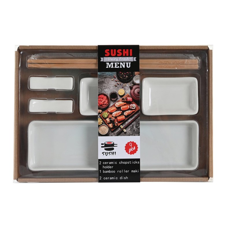 SUSHI SET 7 GRES BAMBU 24X7X2 BLANCO