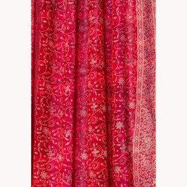 Light-Filtering Sari Colorful Curtains – Boho Curtains, Bed Canopy Panel, Wall Tapestry or Window Treatment For Bedroom or Living room + Tote bag (84"L x 42"W Set of 2, Maroon)