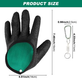 Saycker 2Pcs Fishing Gloves with Magnet Release, Fisherman Professional Catch Fish Gloves Quickly Drying Fishing Puncture Proof Glove, Anti-Slip Fish Glove for Handling, Catching