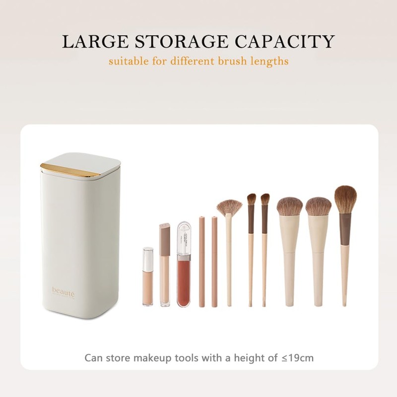 Makeup Brush Case, Elevating, 4 Divided Storage, Waterproof and Dustproof,