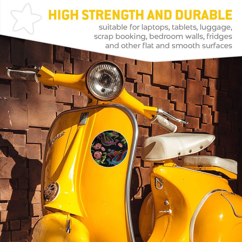 2 x Heart Stickers 10 cm - Traditional Chinese Dragon