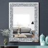 QMDECOR Crystal Crush Diamond Rectangle Silver Mirror for Wall Decoration
