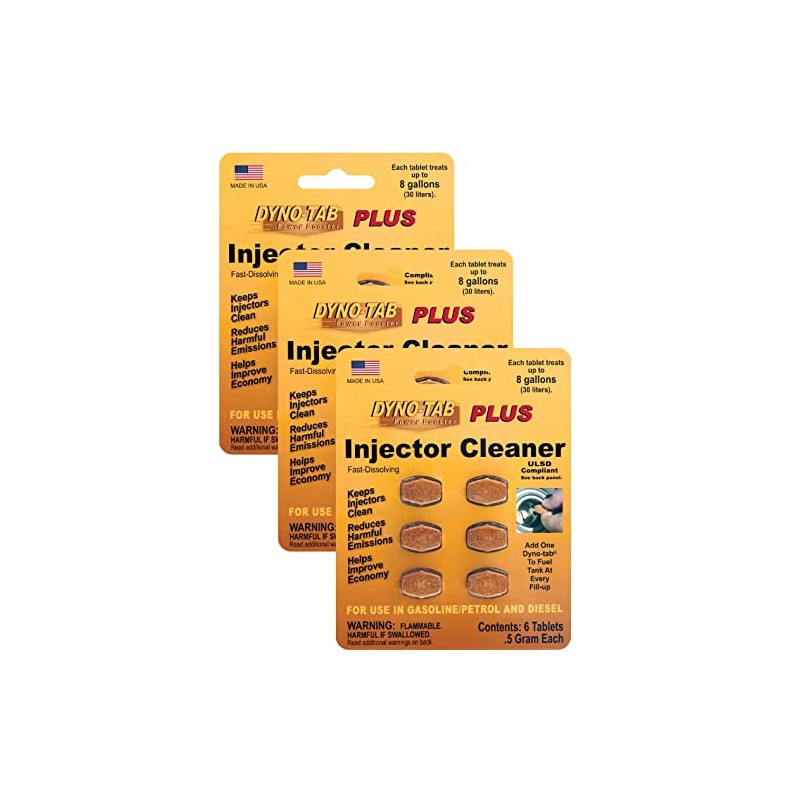 Dyno-tab Injector Cleaner Plus 6-Tab Card, 3-Pack, One Card Treats
