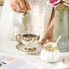 Ceramic Sugar and Creamer Set, White Sugar Bowl & Creamer