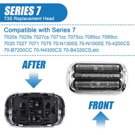 Pack of 3 73S Shaving Head Series 7, Electric S7 Razor Head Compatible with Series 7, S7 Shaving Head Replacement Blades Foil Head Accessories for S7 7020s, 7025s, 7085cc, 7027cs, 7071cc and 7075cc Shavers