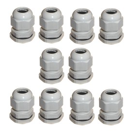 10 Pack M20 20mm TRS Stuffing Compression Glands for 6-12mm Cable Grey, Waterproof IP68 with Locknut and Washer