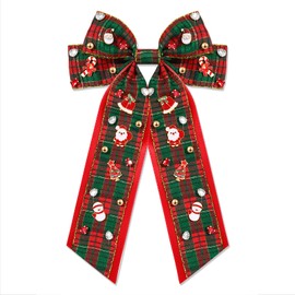 YAHPERN Christmas Hair Bows for Women - 3 Pack (Red, Green) - Festive Bow Clips - Adult Women's Accessory