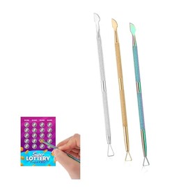 3 PCS Multicolor Delicate Lottery Ticket Scratcher Tool, Metal Multi-Use Scraping Tool for Tickets Stickers Labels Films
