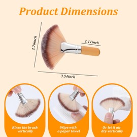 4PCS Fan Facial Brushes, Esthetician Fluffy Fan Blush Brush