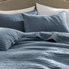 WDCOZY 100% Cotton Queen Size Quilt Set - Blue Striped
