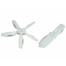 Microheli Plastic Folding 5-Blade Propeller 4045 CW/CCW w/Bracket (WHITE)