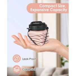 Infitran 2-Pack 20.6oz Collapsible BPA-Free Silicone Leak-Proof Water Bottles