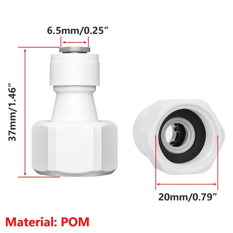 Ctyjia 2 Pcs Pushfit Straight Connector, 1/2" Male Thread/Female Thread