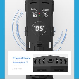 Carefree Fish 100/200/300/500/800W Paladin Aquarium Heater PTC Ceramics Heating Rod Digital LED Intelligent Leaving Water Automatically Stop Heating System for Freshwater and Saltwater No Cooking Fish