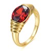 AllenCOCO Gold Ring for Women - Trendy Ruby Ring -