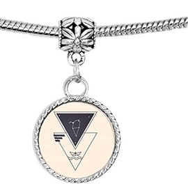 Arthwick Store Geometric Illustration of Triangles with Constellations Charm Pendant Bracelet
