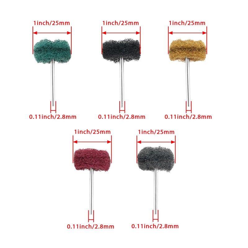 dophee 100Pcs Abrasive Buffing Wheels, Mini 25mm/1" Scouring Pad Polishing